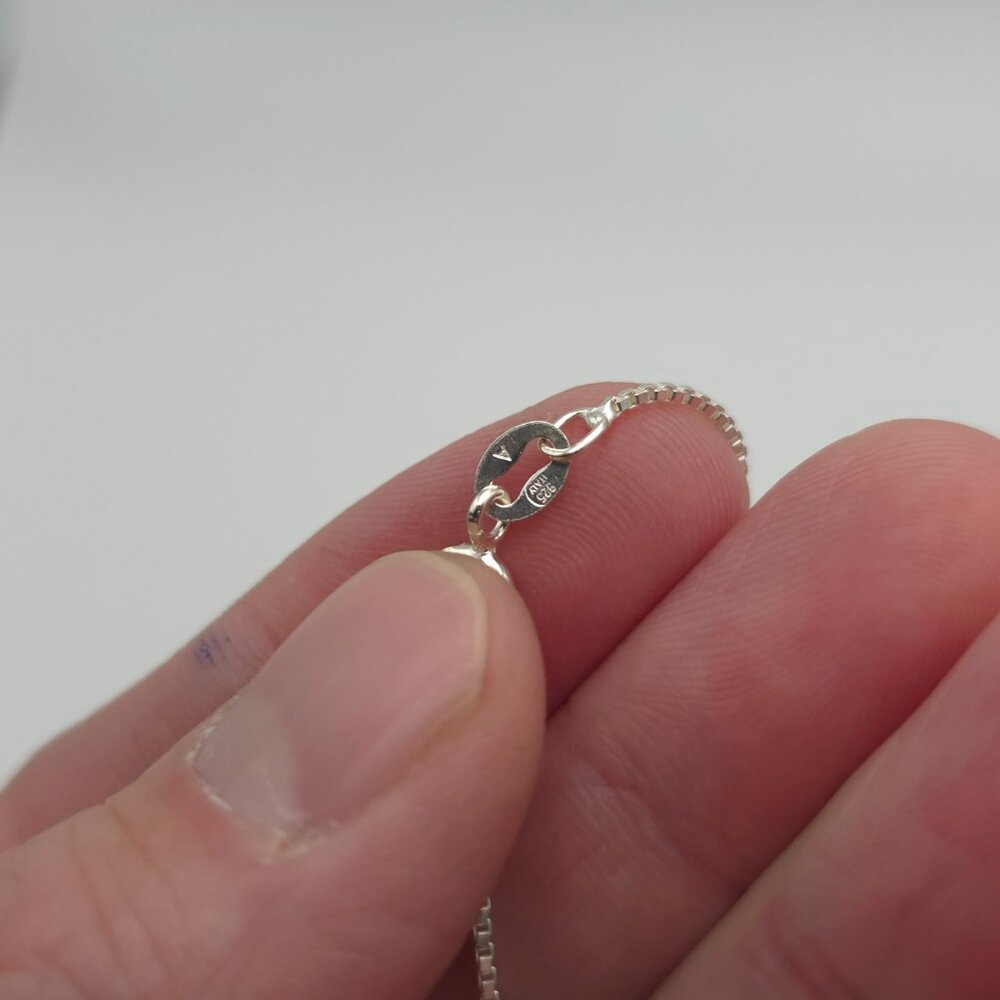 24 Inch 925 Sterling Silver Large Pear Amethyst Gem Pendant Necklace - Picture 6 of 8